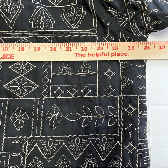 Alfred Dunner Jacket 18 Petite Open Front Embroidered Patchwork Quilted Black - Picture 7 of 8